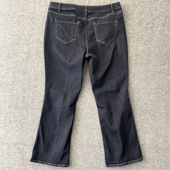 LANE BRYANT Jeans Womens 18 Dark Wash Mid Rise Stretch Boot Cut EUC Regular - Picture 3 of 15